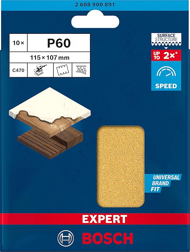 BOSCH EXP C470 ZIMPARA KAĞIDI 115X107MM 60K 10'LU BOSCH EXP C470 ZIMPARA KAĞIDI 115X107MM 60K 10'LU