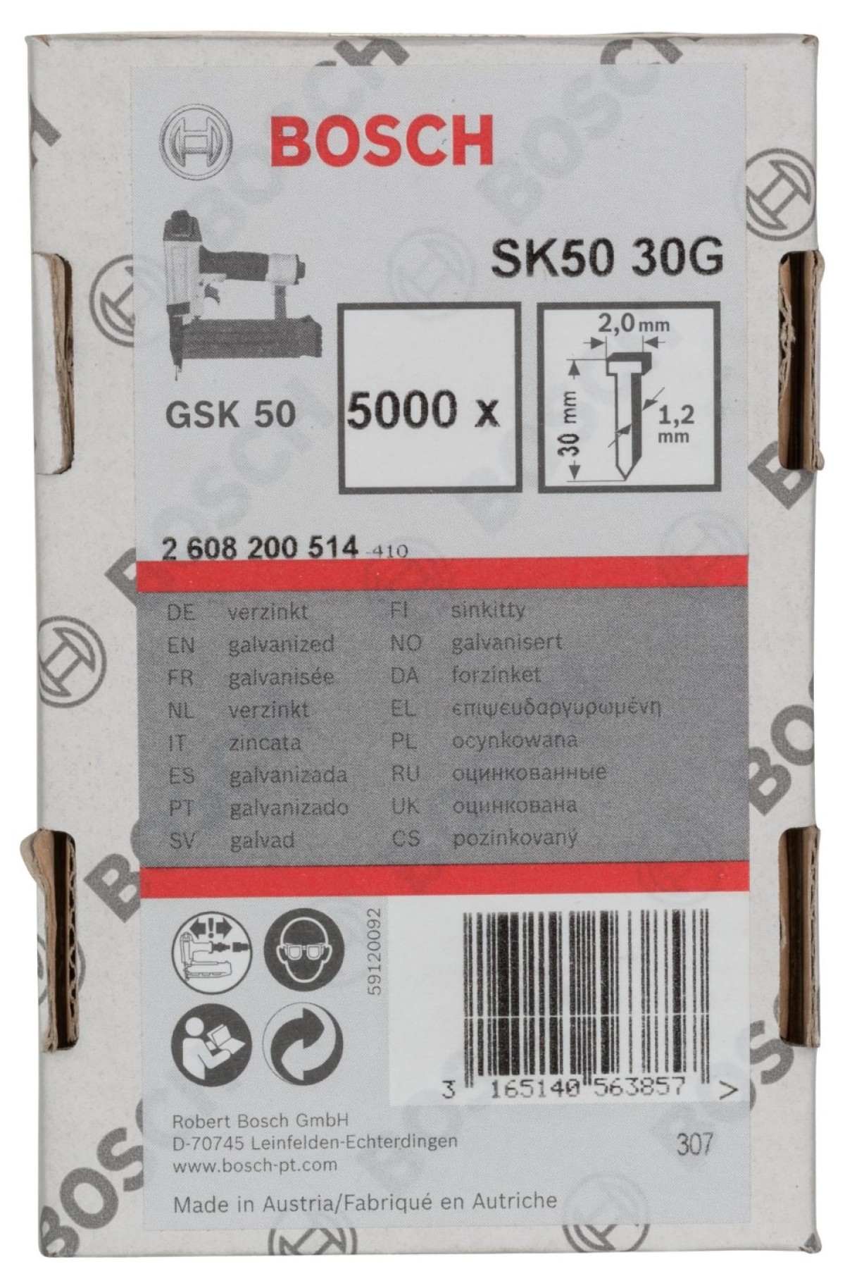 BOSCH GSK 50 ÇİVİSİ 30MM 5000Lİ 200514