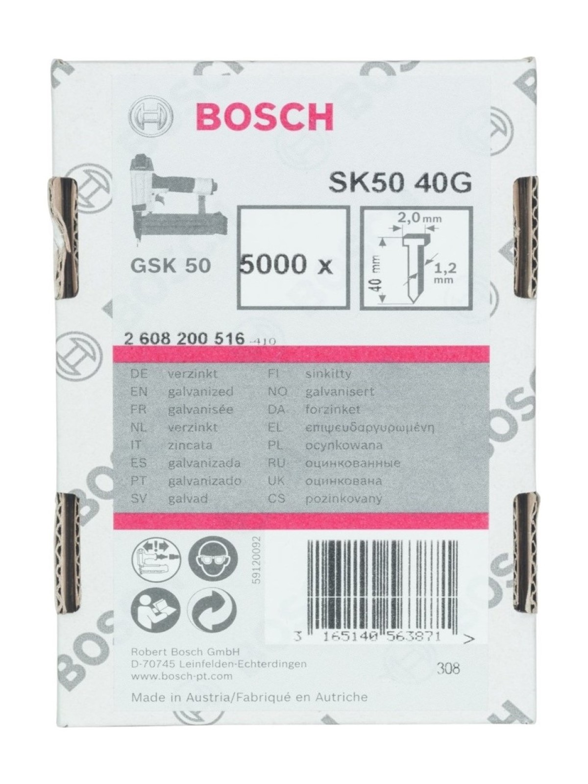 BOSCH GSK 50 ÇİVİSİ 30MM 5000Lİ 200514 BOSCH GSK 50 ÇİVİSİ 30MM 5000Lİ 200514