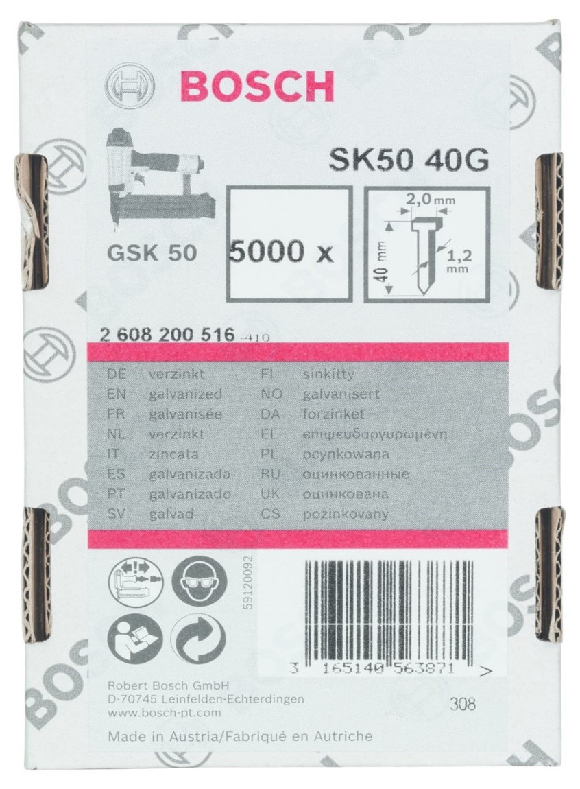 BOSCH GSK 50 ÇİVİSİ 40MM 5000Lİ 200516 BOSCH GSK 50 ÇİVİSİ 40MM 5000Lİ 200516