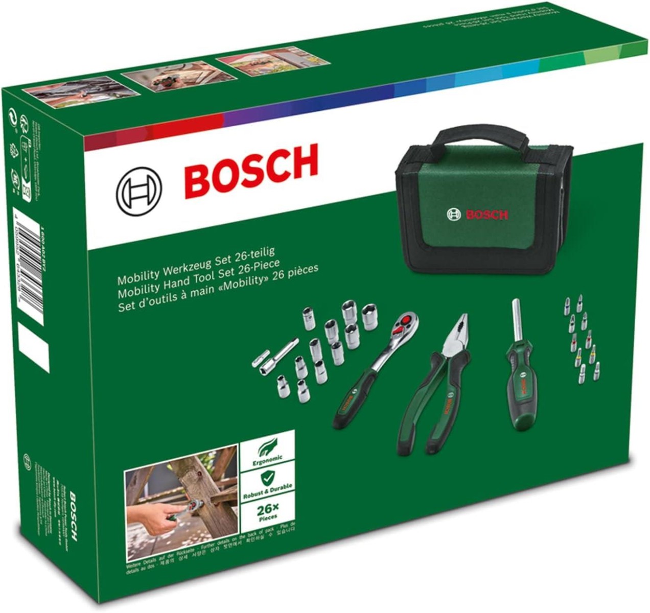 BOSCH TAŞINABİLİR EL ALET SETİ 26 PARÇA 1.600.A02.BY2