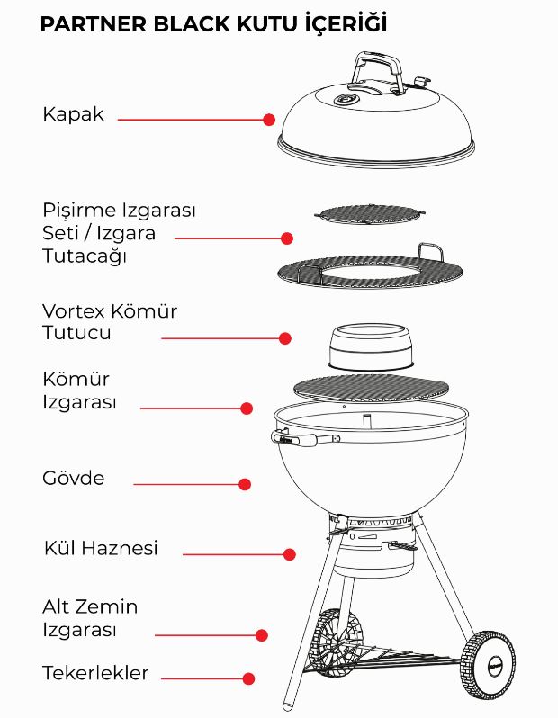 BÜRME PARTNER 45 CM MAŞALI KÖMÜRLÜ MANGAL 