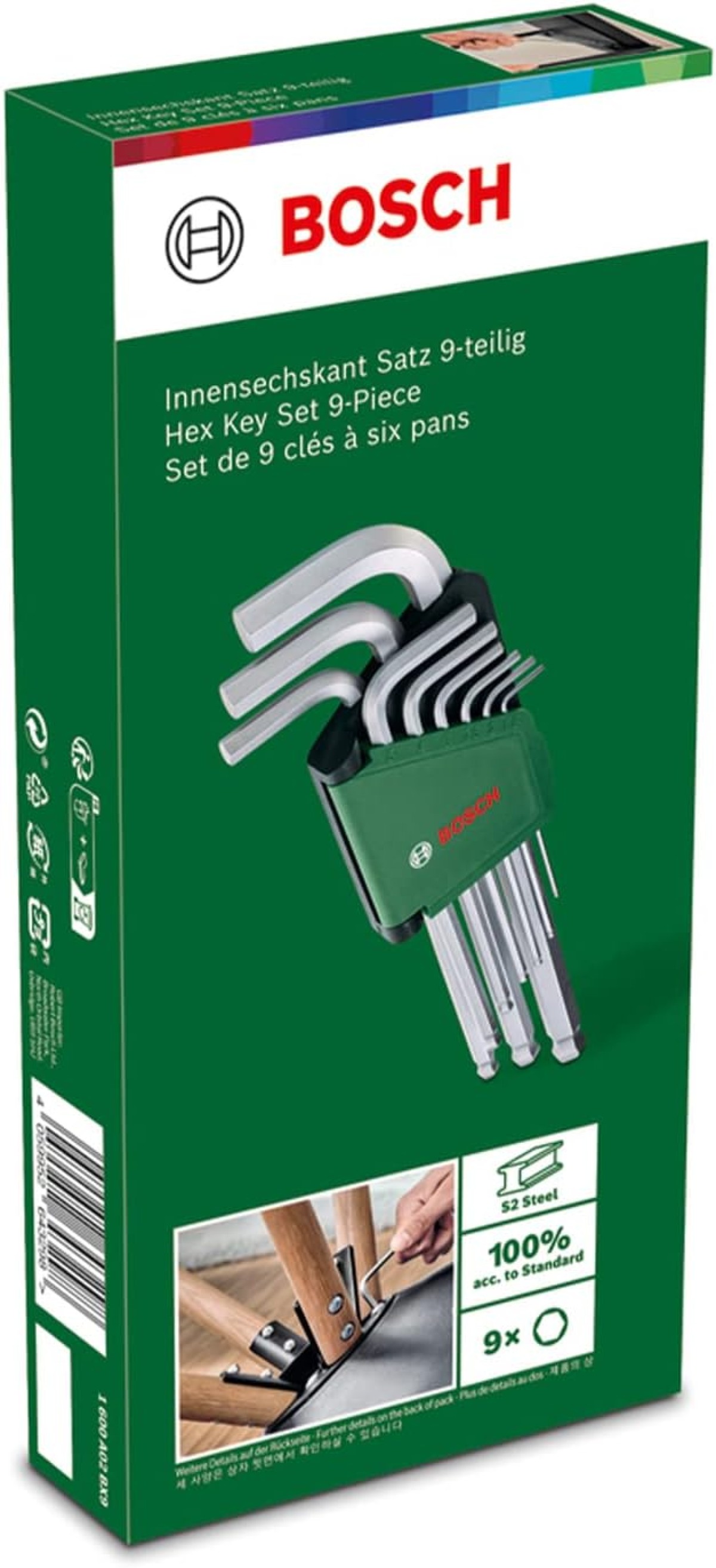 Bosch Alyan Anahtarı Seti 9 Parça 1.600.A02.BX9 Bosch Alyan Anahtarı Seti 9 Parça 1.600.A02.BX9