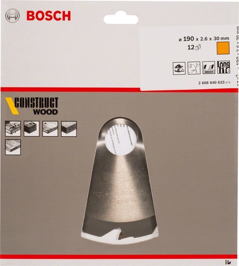 Bosch Construct Wood 190x30 mm 12 Diş Daire Tes. Bıçağı 2608640633 Bosch Construct Wood 190x30 mm 12 Diş Daire Tes. Bıçağı 2608640633