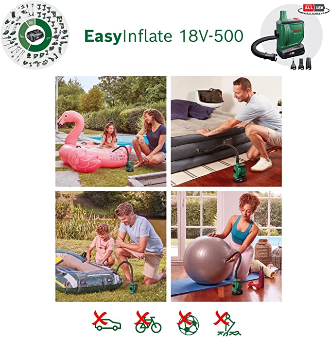 Bosch Easyınflate 18V-500 (Solo) Hava Pompası Bosch Easyınflate 18V-500 (Solo) Hava Pompası