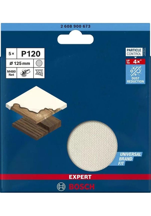 Bosch Expert M480 Ağ Zımpara 125 mm 120 Kum 5 li 2.608.900.673
