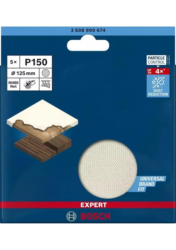 Bosch Expert M480 Ağ Zımpara 125 mm 150 Kum 5 li 2.608.900.674