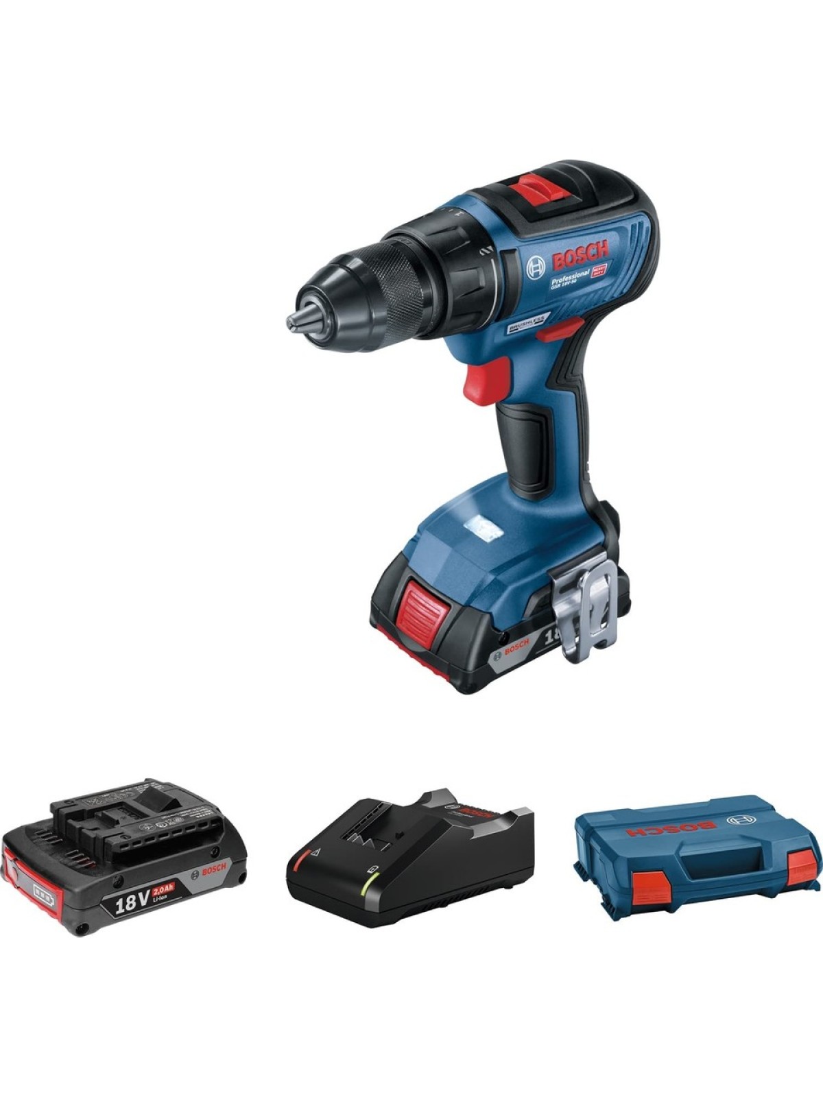 Bosch GSB 18V-55 Akülü Darbeli Vidalama Çift Akü (2X2.0AH) 0.601.9H5.305