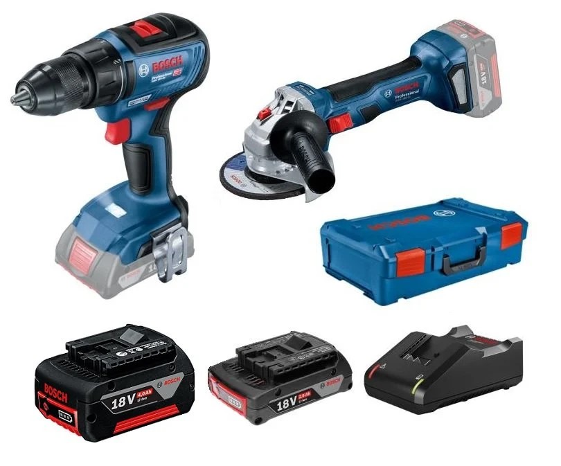 Bosch Gsr 18V-50 + Gws 180-LI Akülü Taşlama ve Vidalama Set 2AH + 5AH Akü Bosch Gsr 18V-50 + Gws 180-LI Akülü Taşlama ve Vidalama Set 2AH + 5AH Akü