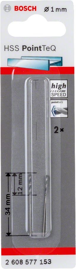 Bosch Hss Pointteq Metal Matkap Ucu 1,0 mm 2'Lİ Bosch Hss Pointteq Metal Matkap Ucu 1,0 mm 2'Lİ