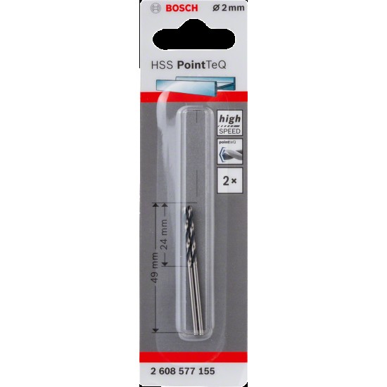 Bosch Hss Pointteq Metal Matkap Ucu 2,0 mm 2'Lİ Bosch Hss Pointteq Metal Matkap Ucu 2,0 mm 2'Lİ