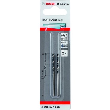 Bosch Hss Pointteq Metal Matkap Ucu 2,5 mm 2'Lİ Bosch Hss Pointteq Metal Matkap Ucu 2,5 mm 2'Lİ