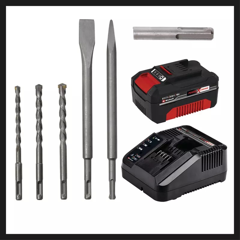Einhell Herocco Kit +5 1x3.0 AH Akülü Kırıcı Delici 451975 Einhell Herocco Kit +5 1x3.0 AH Akülü Kırıcı Delici 451975