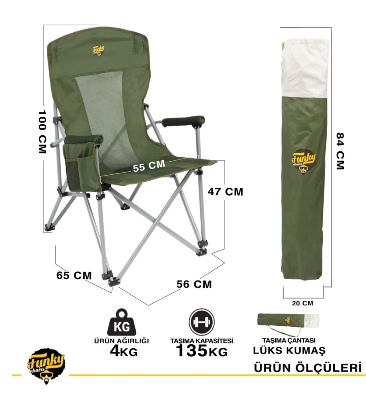 FUNKY CHAIRS  BİG SMALL KAMP SALDALYESİ - HAKİ