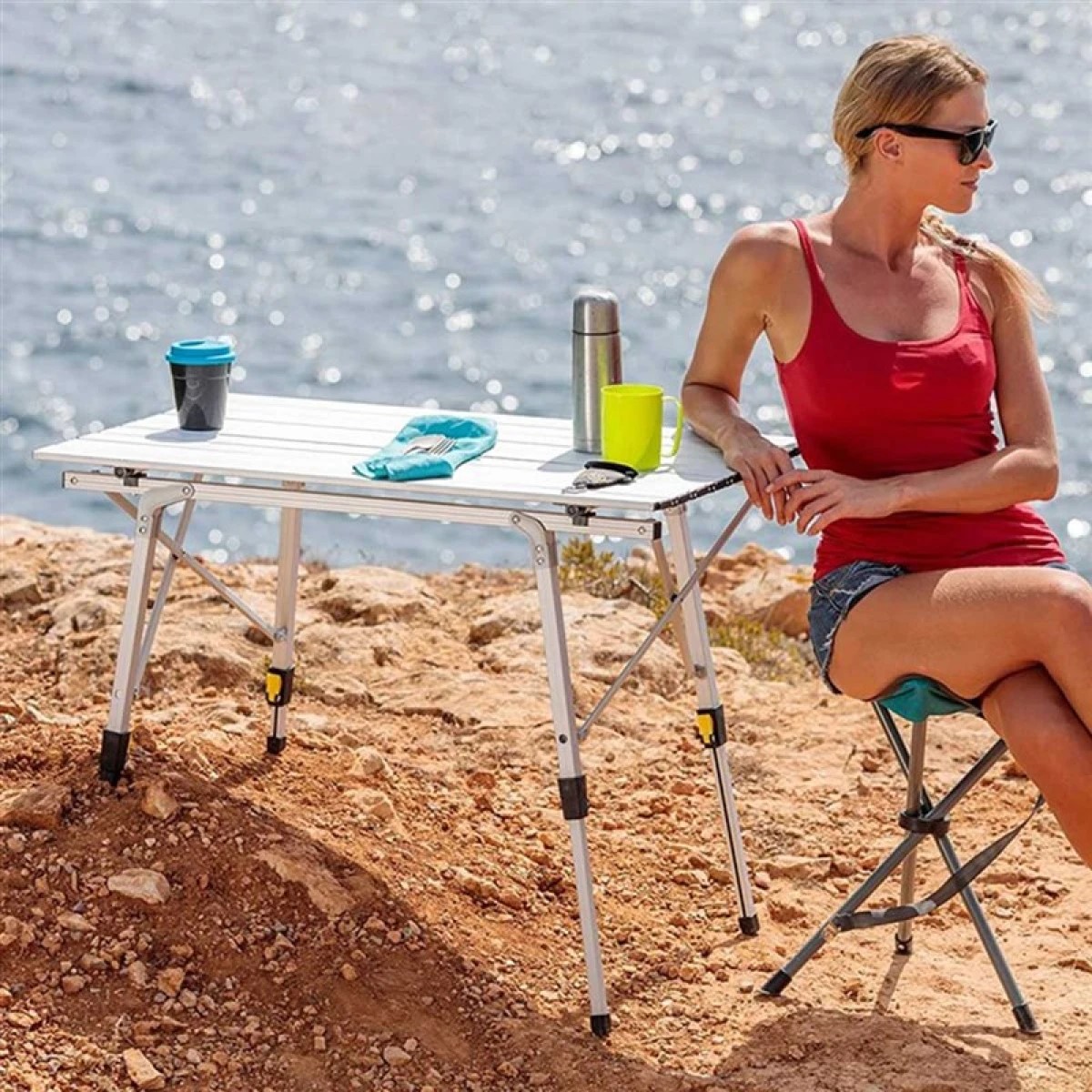 FUNKY CHAIRS ELİTE ALM. TELK. AYAKLI KAMP PİKNİK MASA - GRİ