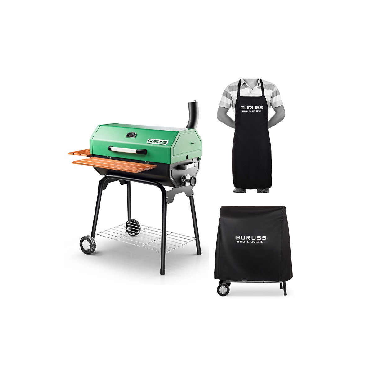 GURUSS CG-075 KILIF+ÖNLÜK KÖMÜRLÜ BARBEKÜ YEŞİL