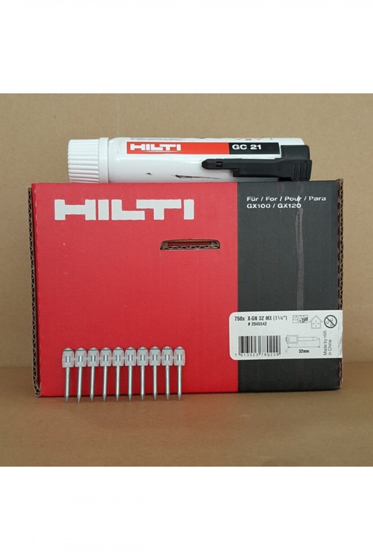Hilti X-GN 27MX Gazlı Tabanca Çivisi(750AD)+GC 21 Gaz Tüpü Hilti X-GN 27MX Gazlı Tabanca Çivisi(750AD)+GC 21 Gaz Tüpü