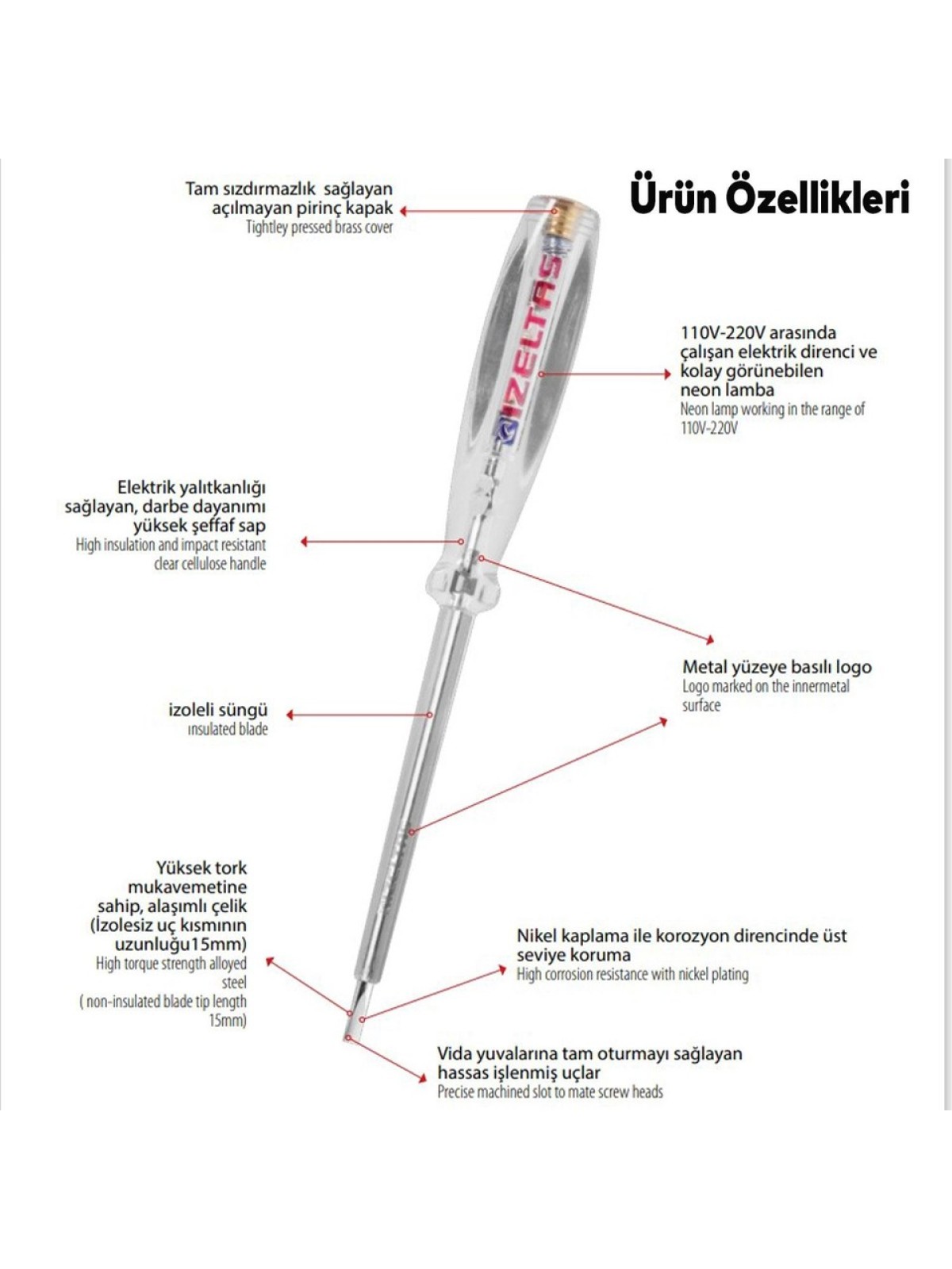 KONTROL KALEMİ-190 mm-İZELTAŞ KONTROL KALEMİ-190 mm-İZELTAŞ