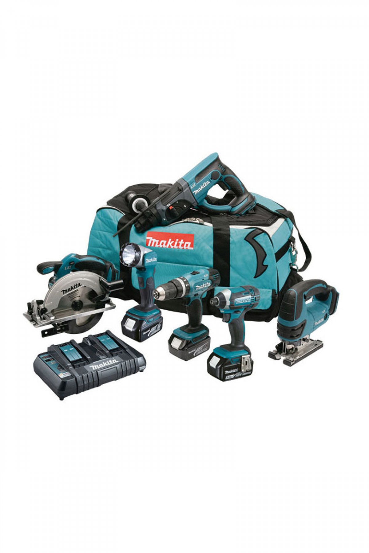 Makita DLX6068PT (DHP453-DHR202-DJV180-DSS611-DTD152-DML802-3x5 Ah Akü-Çanta) Akülü Set Makita DLX6068PT (DHP453-DHR202-DJV180-DSS611-DTD152-DML802-3x5 Ah Akü-Çanta) Akülü Set