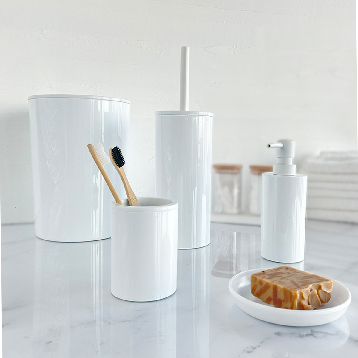 PRİMANOVA FLORES 5Lİ BANYO SETİ BEYAZ  M-SAS17-01