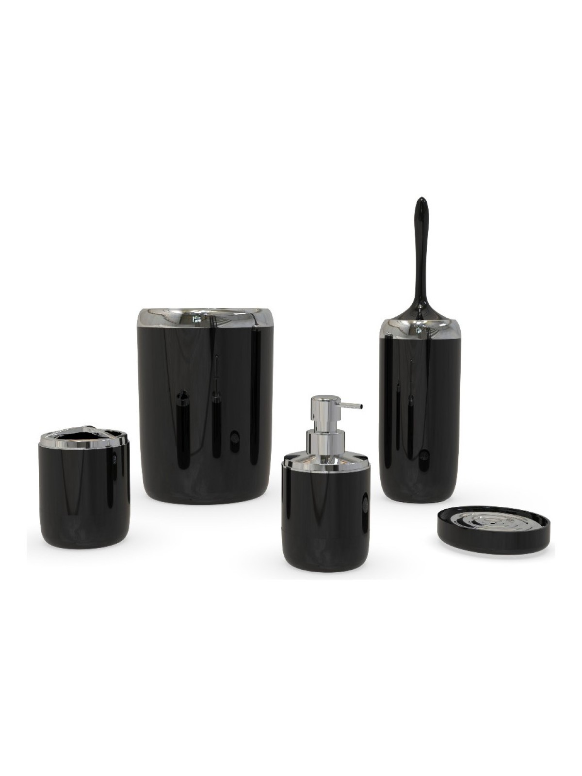 PRİMANOVA LİMA XL KROM DEKORLU BANYO SETİ SİYAH M-SAS04-06-P PRİMANOVA LİMA XL KROM DEKORLU BANYO SETİ SİYAH M-SAS04-06-P