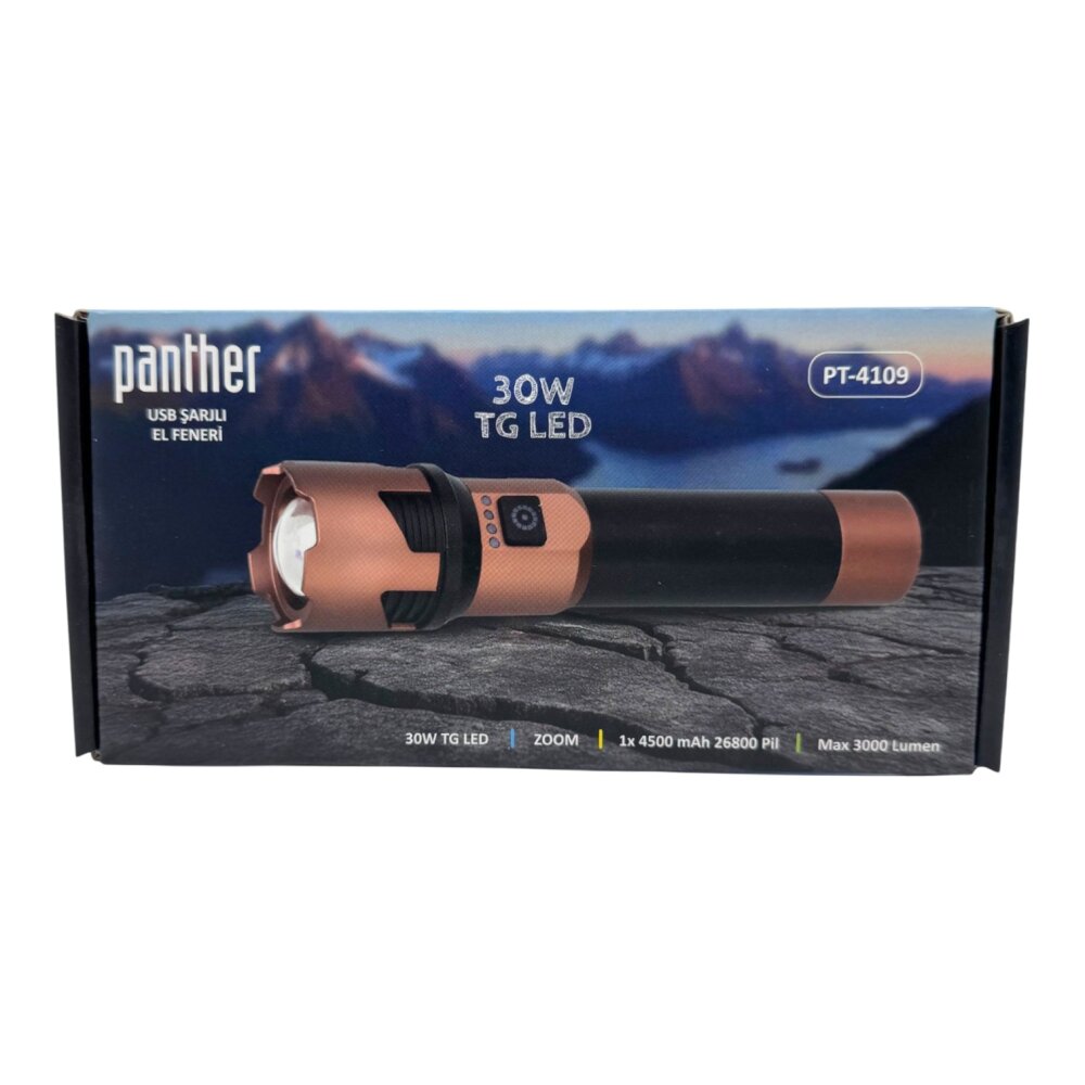 Panther PT-4109 Usb Şarjlı El Feneri 