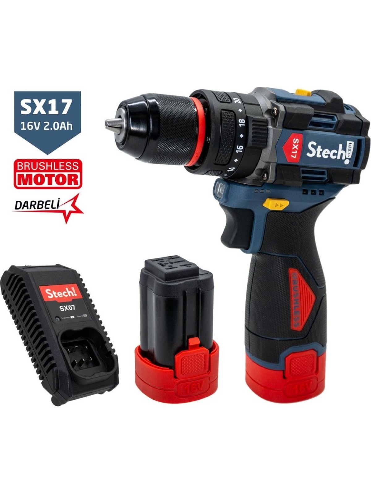 StechEnd SX17 2X2Ah 16V Akülü Darbeli Matkap