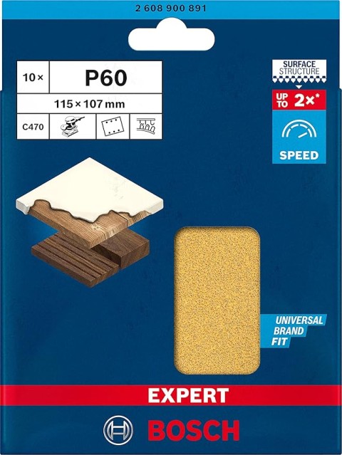 BOSCH EXP C470 ZIMPARA KAĞIDI 115X107MM 60K 10'LU