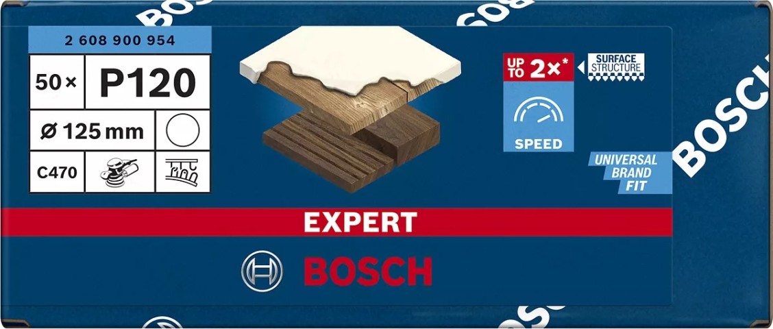 BOSCH EXP C470 ZIMPARA KAĞIDI 125 MM 100 KUM 50Lİ