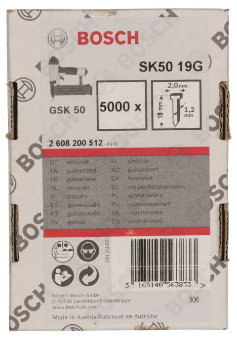BOSCH GSK 50 ÇİVİSİ 19MM 5000Lİ 200512