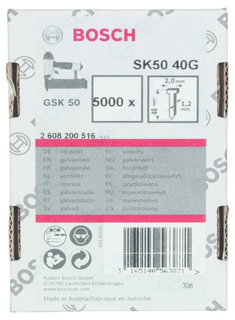BOSCH GSK 50 ÇİVİSİ 40MM 5000Lİ 200516