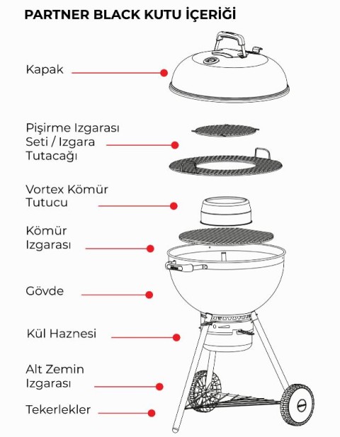 BÜRME PARTNER 45 CM MAŞALI KÖMÜRLÜ MANGAL 