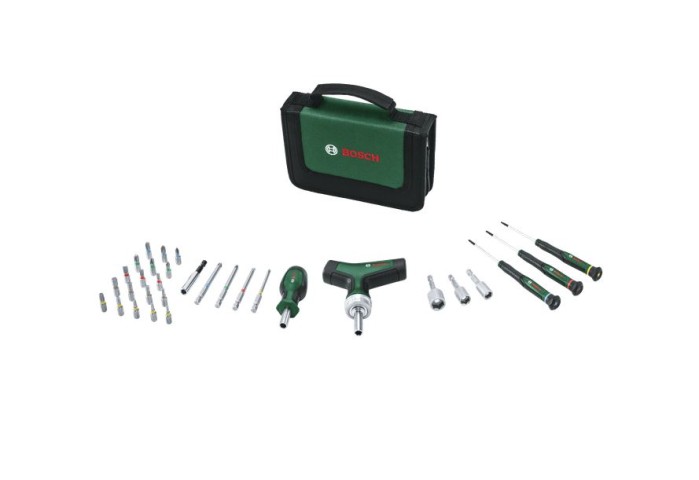 Bosch 31 Parça T Saplı Bits Uyumlu Cırcırlı ve Klemens Tornavida Seti 1600A039HX