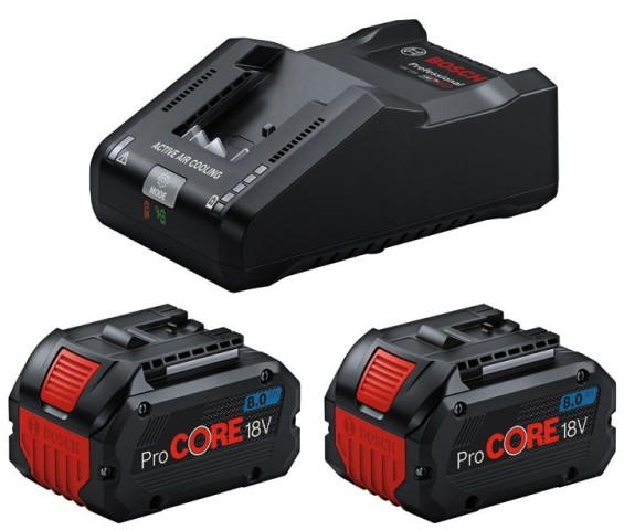 Bosch Akü Set 2x ProCORE 18V 8,0Ah + GAL 18V-160 Professional