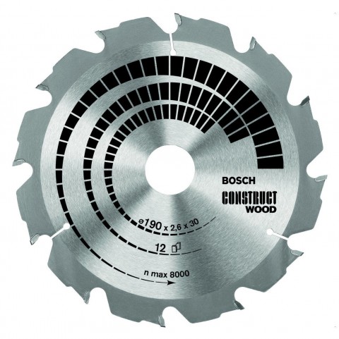 Bosch Construct Wood 190x30 mm 12 Diş Daire Tes. Bıçağı 2608640633