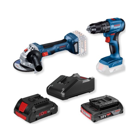 Bosch Gws 180v Li + Bosch Gsb 185v Li 1x4.0Ah + 1x2.0 Ah Kombi Set 0.601.9H9.026