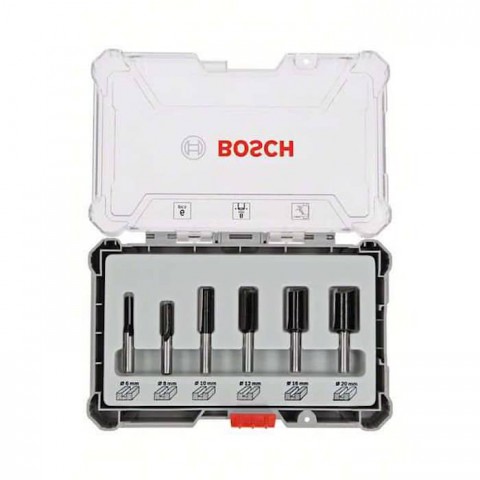 Bosch Pro Freze Seti 6'lı Düz 6mm  Şaftlı