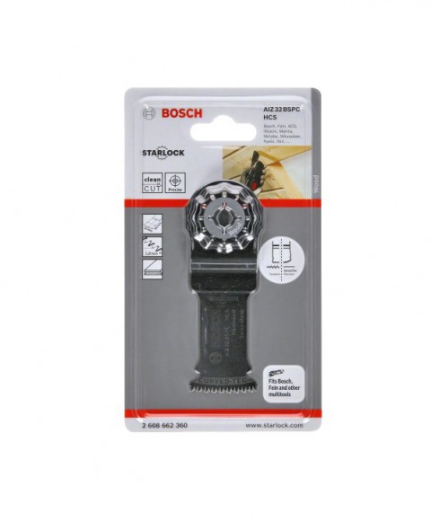 Bosch Starlock AIZ 32 BSPC HCS Sert Ahşap İçin Salınımlı Testere Bıçağı 2 608 662 360