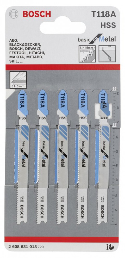 Bosch T118A Metal Dekupaj Bıçağı 5 Lİ