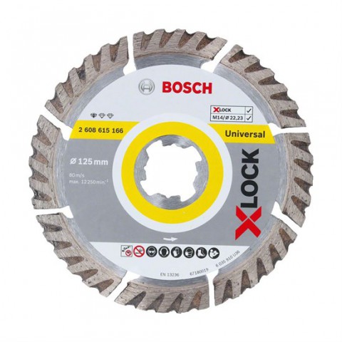 Bosch  X-Lock  Standard Seri Genel Yapı Malzemeleri İçin Elmas Kesme Diski 125 mm 2608615166