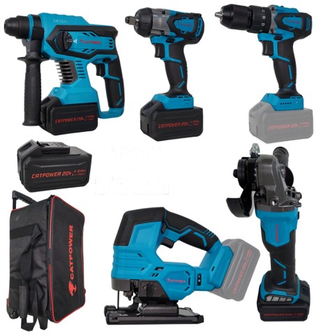 CATPOWER 4150 Akülü 5'li Alet Seti (Kömürsüz Motor) 3Ad. 4.0Ah Akü