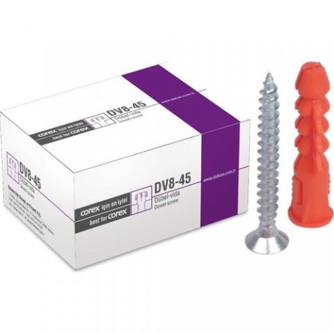 DALSAN DÜBEL+VİDA SETİ 100 LÜ DV8-45