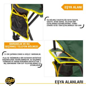 FUNKY CHAIRS COOL İCE PETROL Y./SARI KAMP SANDALYE