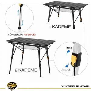 FUNKY CHAIRS ELİTE ALM. TELK. AYAKLI KAMP PİKNİK MASA - SİYAH