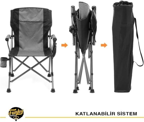 FUNKY CHAIRS RİVER SİDE KAT. KAMP SANDALYE GRİ