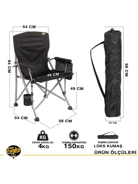 FUNKY CHAIRS RİVER SİDE KAT. KAMP SANDALYE SİYAH