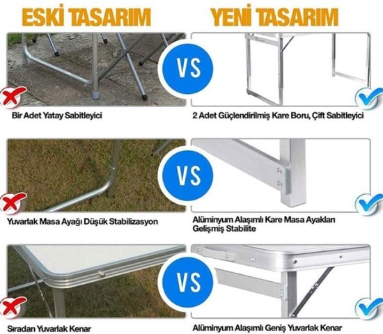 FUNKY CHAIRS TABURELİ DELUXE KAT. PİKNİK MASA SET AHŞAP DESEN