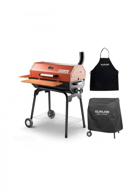 GURUSS CG-075 KILIF+ÖNLÜK KÖMÜRLÜ BARBEKÜ MANGAL OKSİT KIRMIZI