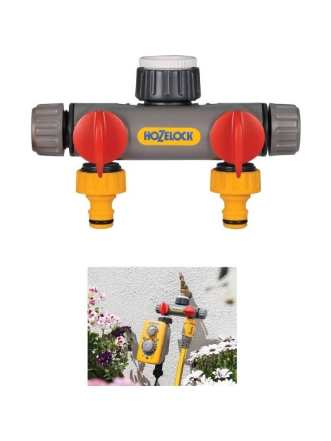 HOZELOCK 2250H ÇİFT YÖNLÜ MUSLUKLU , VANALI MUSLUK BAĞLANTI 