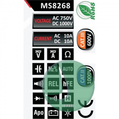 MASTECH MS8268 Dijital Multimetre (Elektrik Ölçü Aleti AVOMetre)